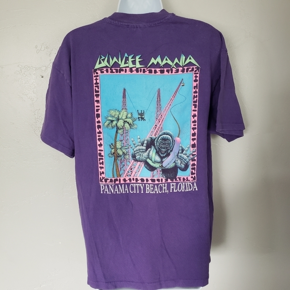 Hanes Vintage Bungee Mania Panama City Beach Florida Purple Short Sleeve T-shirt